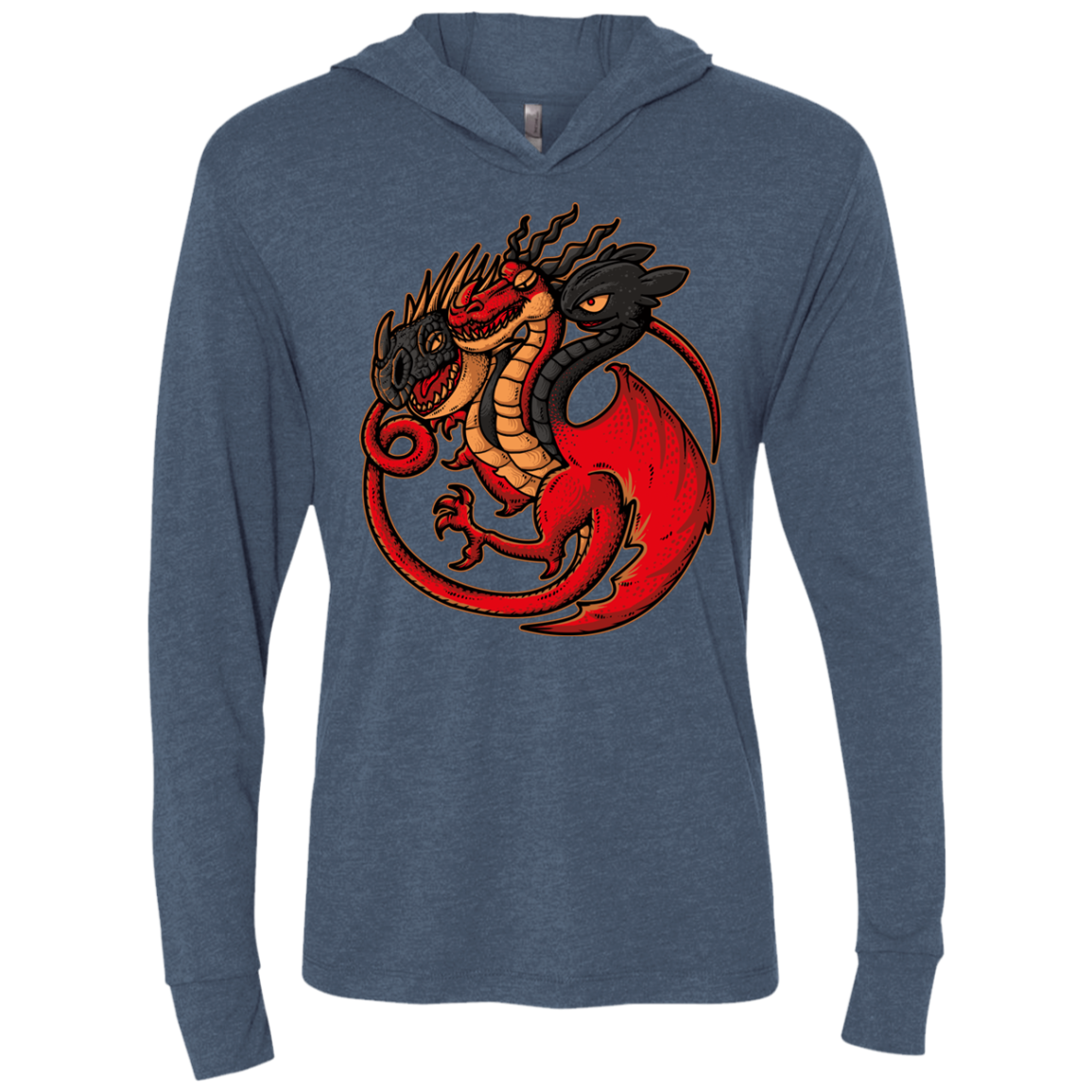 FIRE BLOOD AND TRAINING Triblend Long Sleeve Hoodie Tee