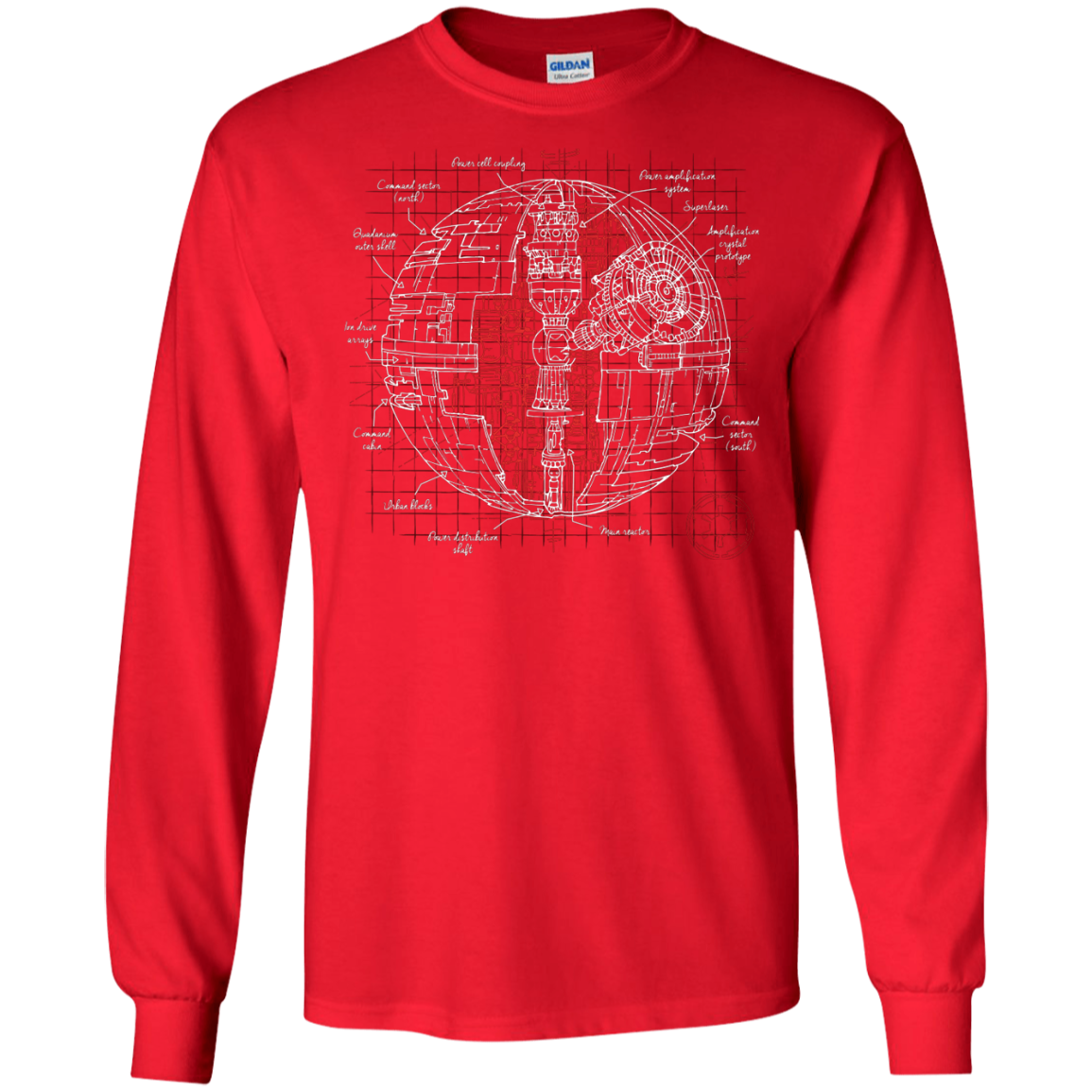 Death Star Plan Men's Long Sleeve T-Shirt