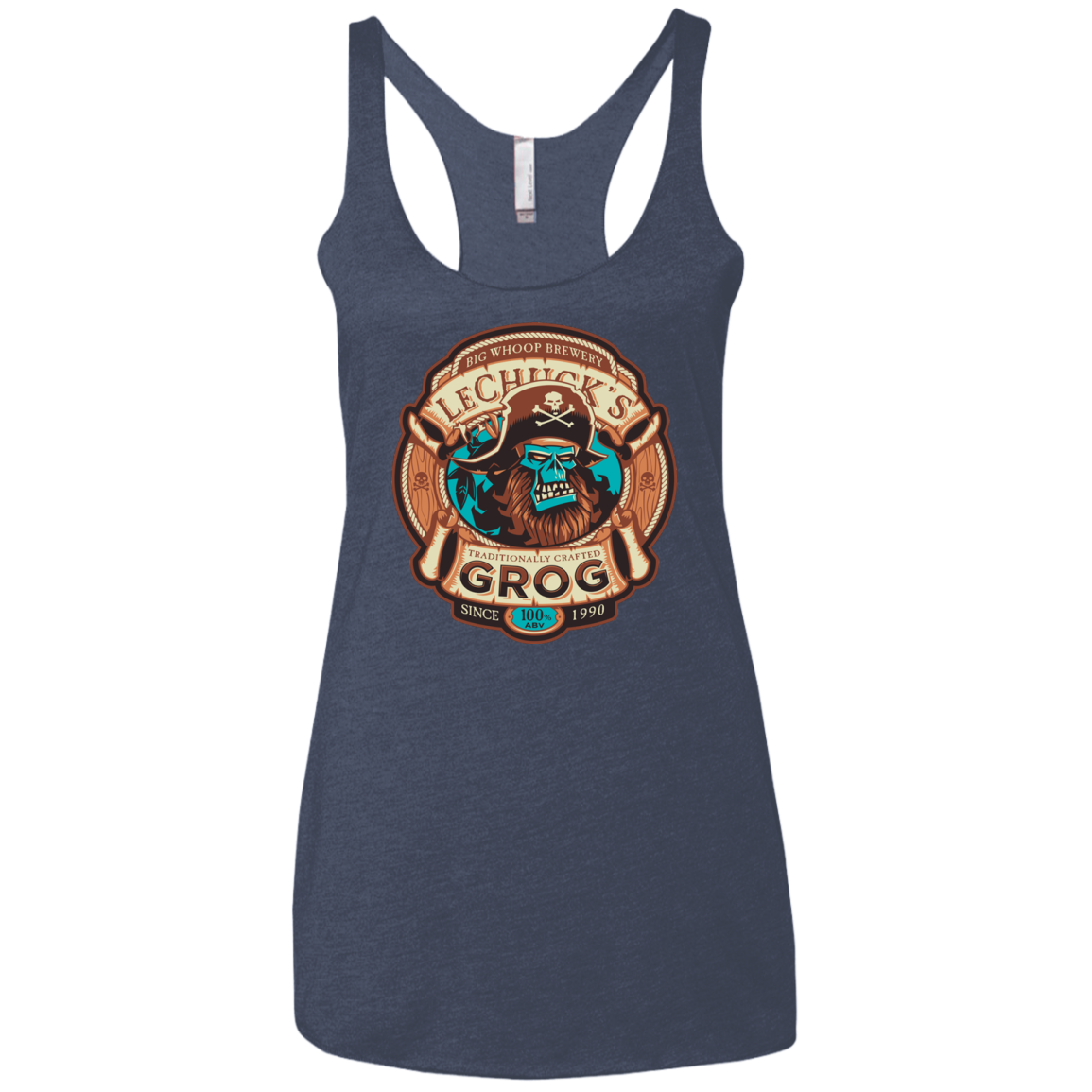 Ghost Pirate Grog Nmns Women's Triblend Racerback Tank