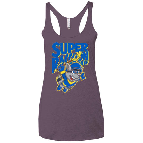 Super Racoon Thief Women's Triblend Racerback Tank