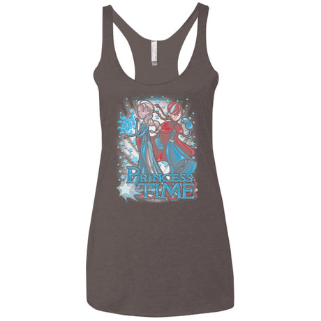 Princess Time Elsa Anna Women's Triblend Racerback Tank