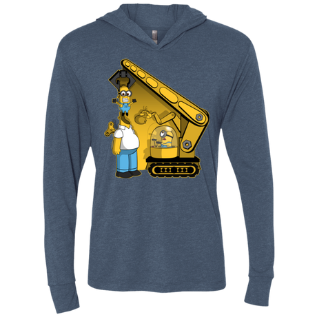 Doh Minion Triblend Long Sleeve Hoodie Tee