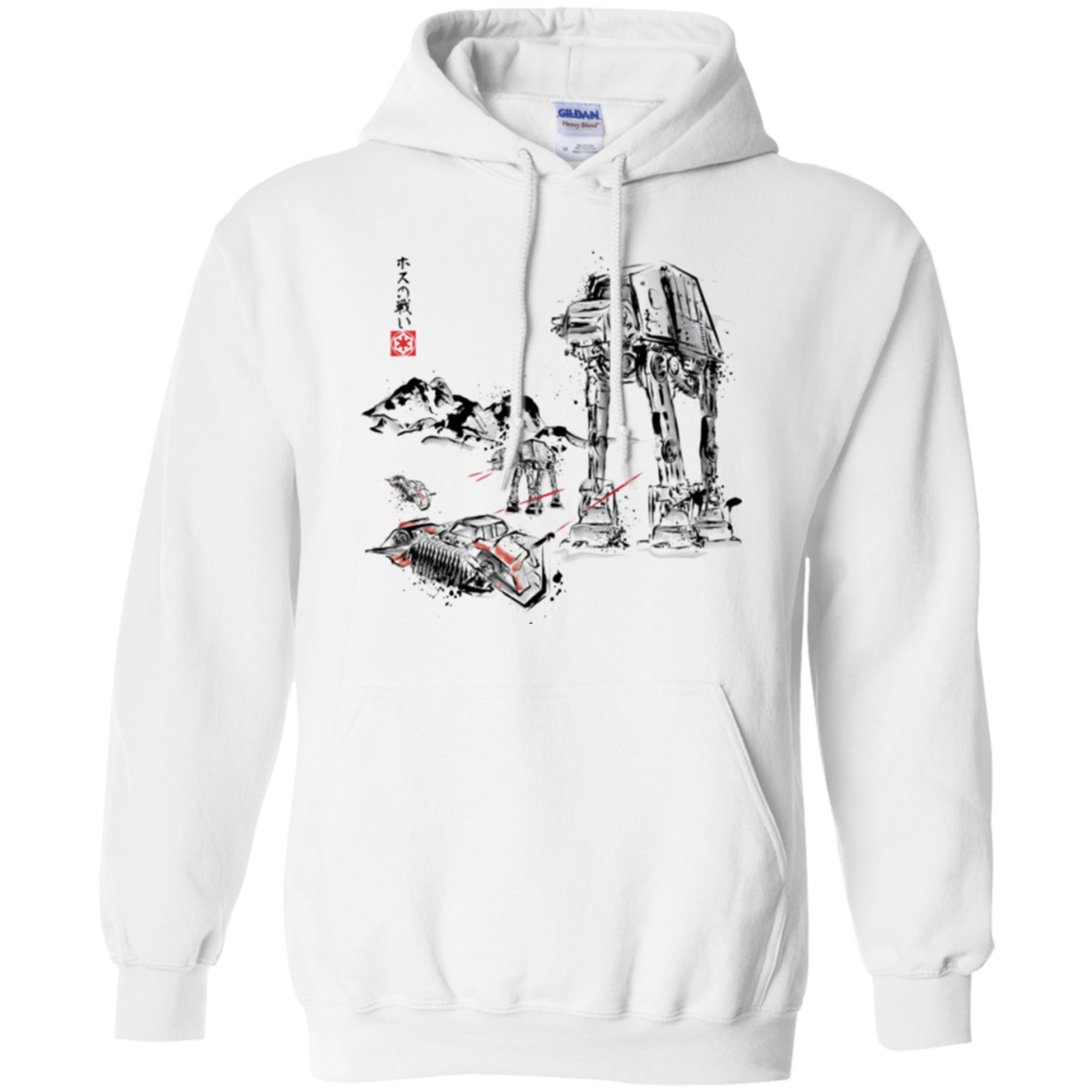 Battle in the Snow Sumi e Pullover Hoodie