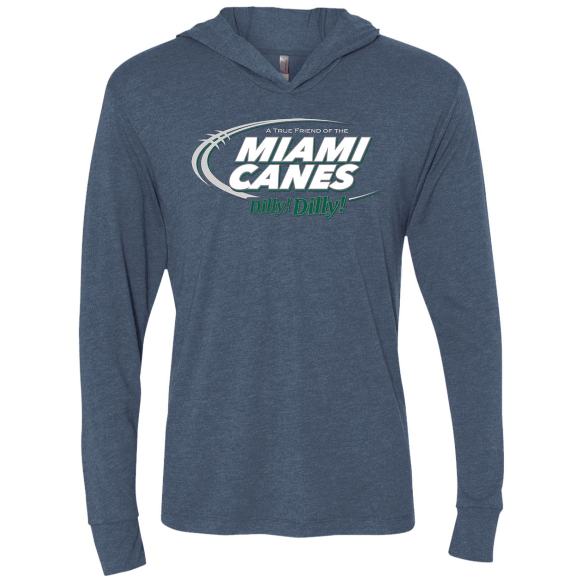 Miami Dilly Dilly Triblend Long Sleeve Hoodie Tee