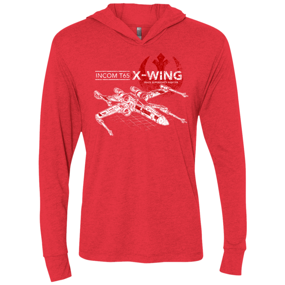 T-65 X-Wing Triblend Long Sleeve Hoodie Tee