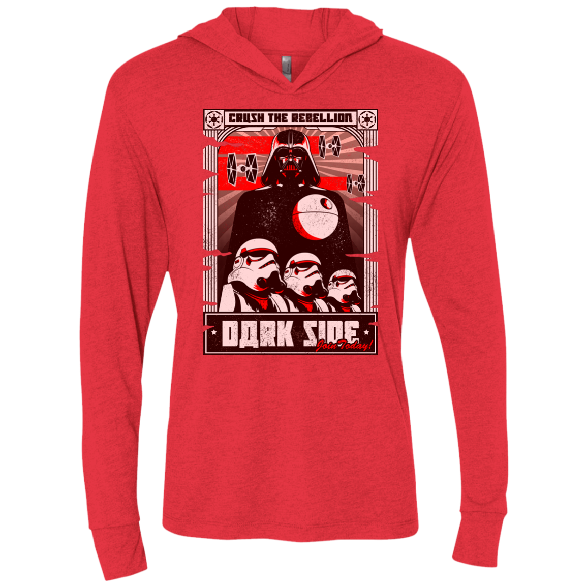 Join the Dark SIde Triblend Long Sleeve Hoodie Tee