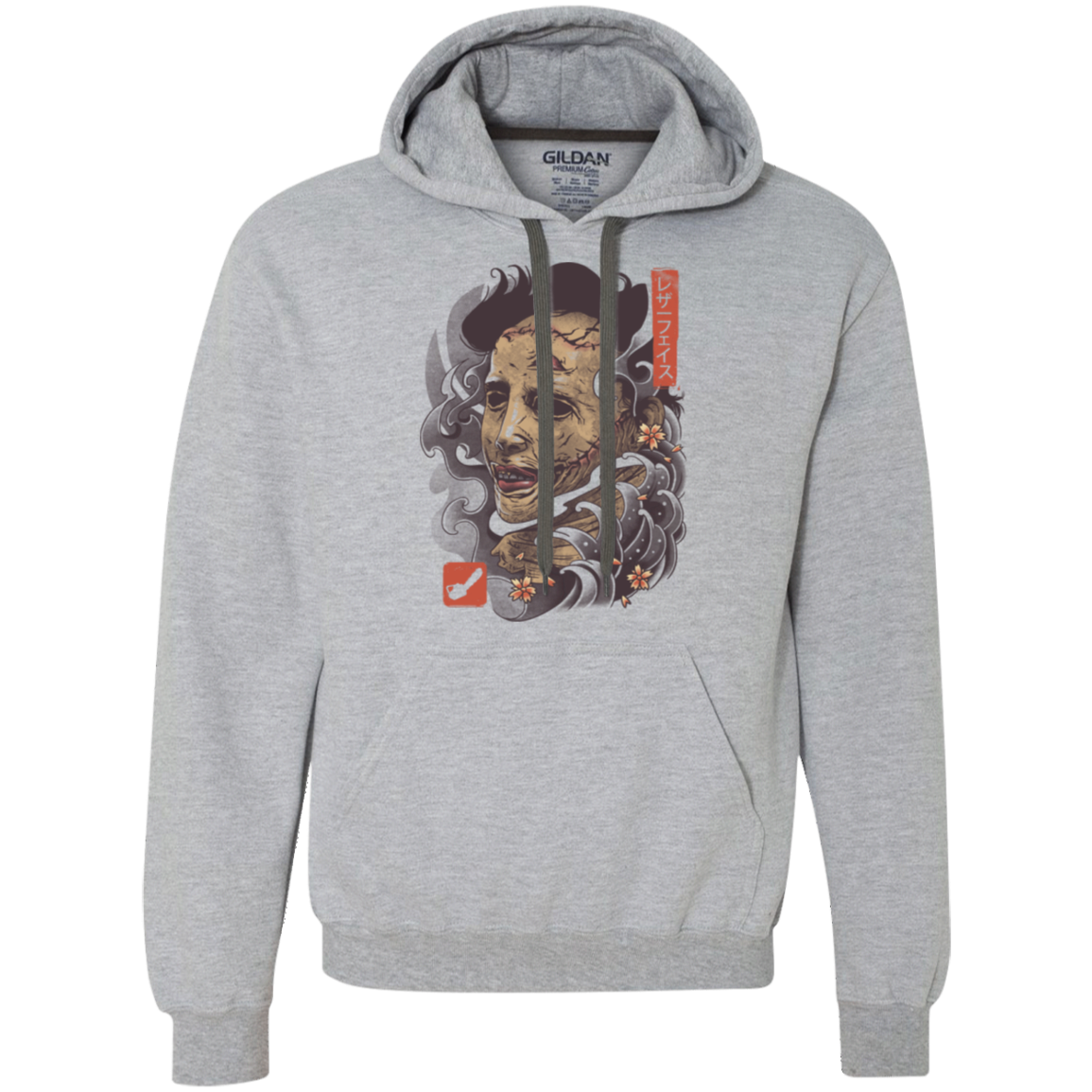 Oni Leather Mask Premium Fleece Hoodie