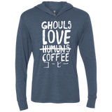 Ghouls Love Coffee Triblend Long Sleeve Hoodie Tee