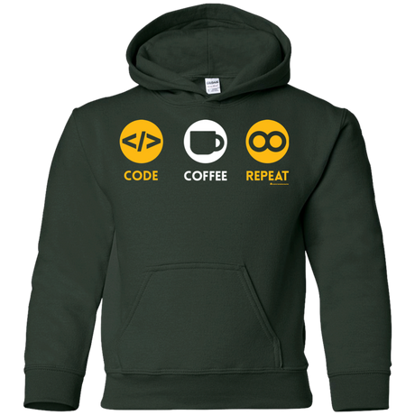 Code Coffee Repeat Youth Hoodie