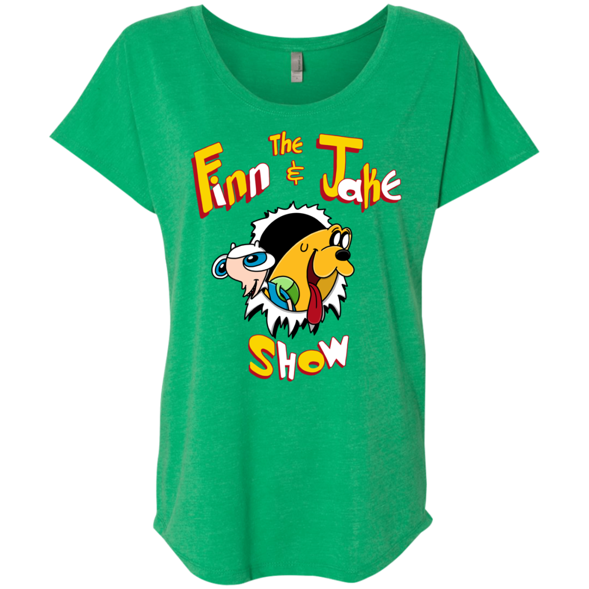 The Finn and Jake Show Triblend Dolman Sleeve