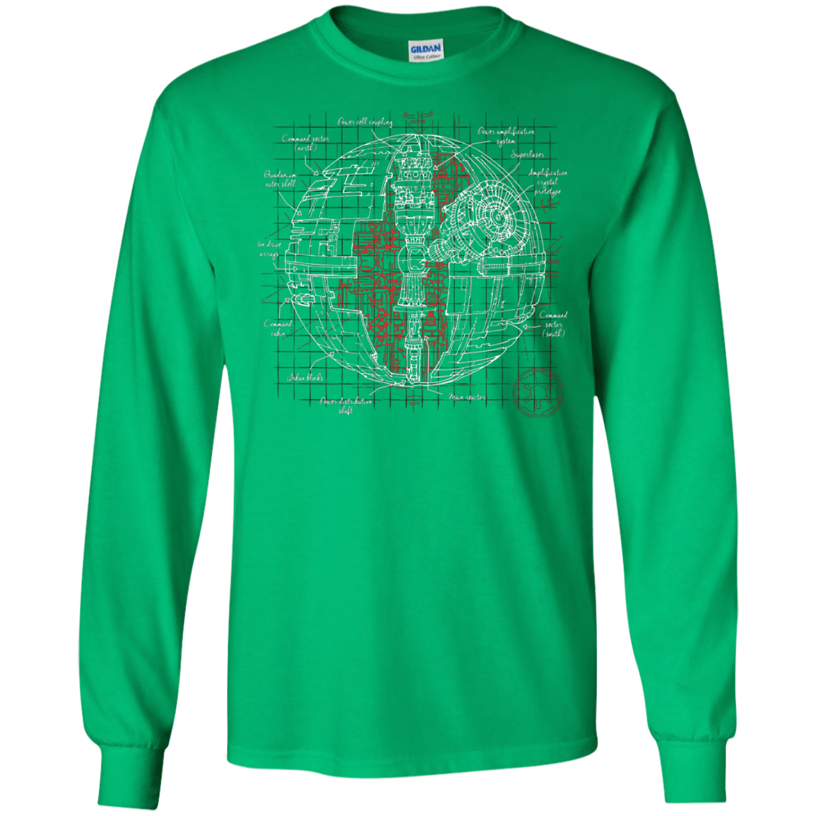 Death Star Plan Men's Long Sleeve T-Shirt