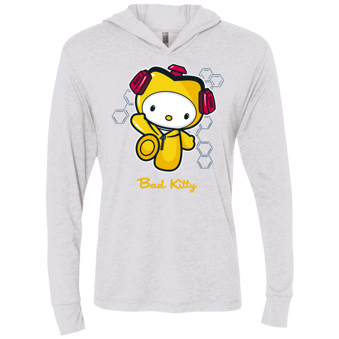 Bad Kitty Triblend Long Sleeve Hoodie Tee