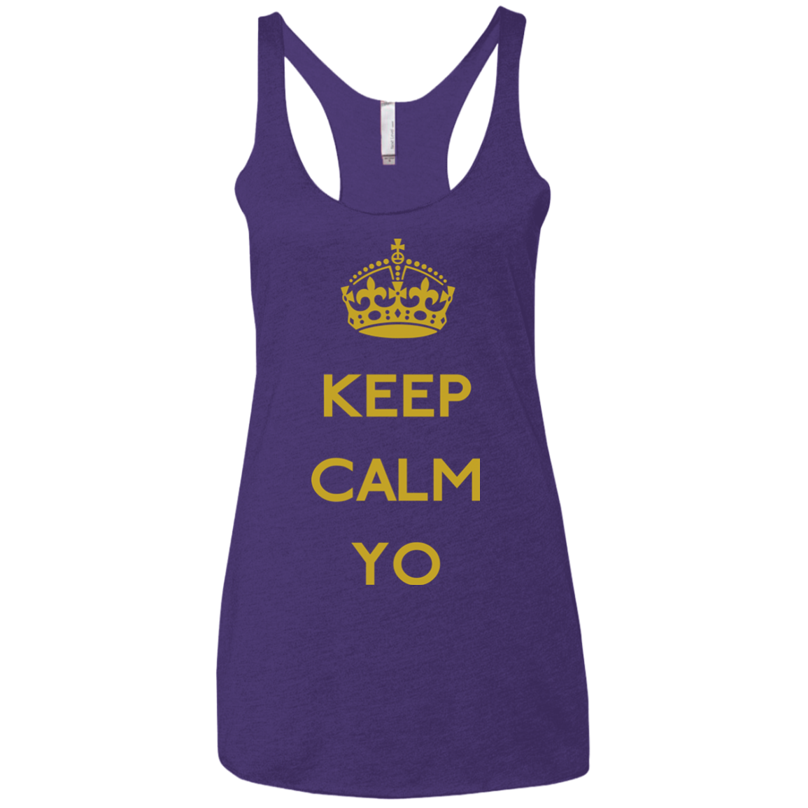 Keep Calm Yo Women's Triblend Racerback Tank