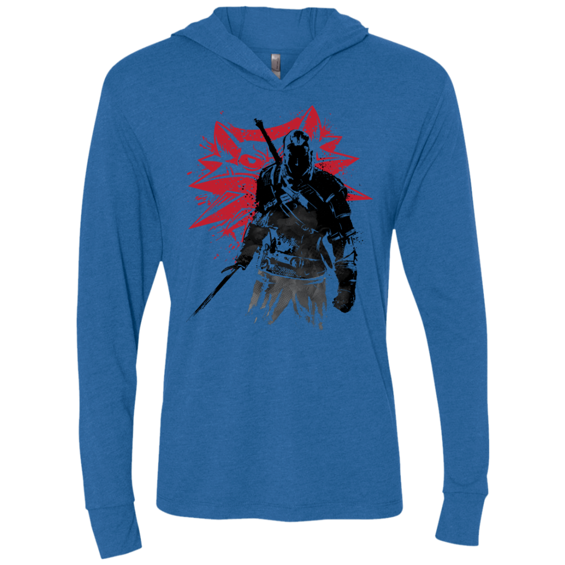 The Witcher Sumie Triblend Long Sleeve Hoodie Tee