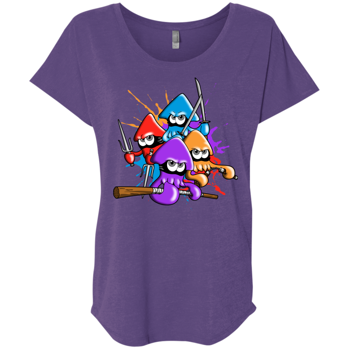 Teenage Mutant Ninja Squids Triblend Dolman Sleeve