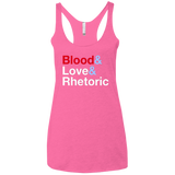 Blood Love Rhetoric Women's Triblend Racerback Tank