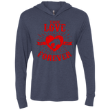 True Love Forever Thunder Triblend Long Sleeve Hoodie Tee