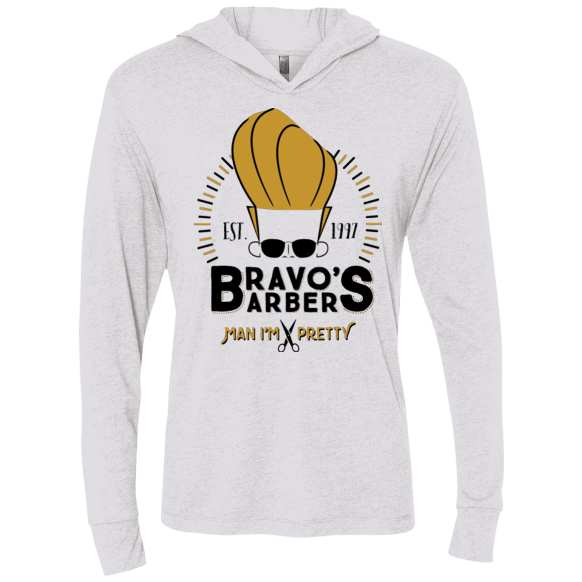 Bravos Barbers Triblend Long Sleeve Hoodie Tee