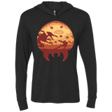 Escape from Zebes Triblend Long Sleeve Hoodie Tee