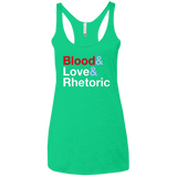 Blood Love Rhetoric Women's Triblend Racerback Tank
