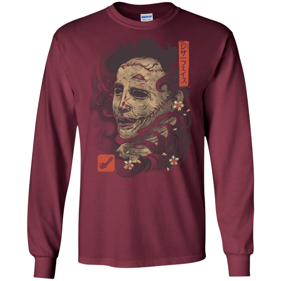 Oni Leather Mask Men's Long Sleeve T-Shirt