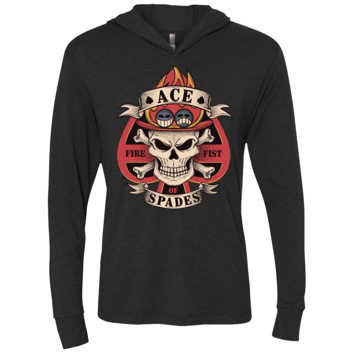 Ace of Spades Triblend Long Sleeve Hoodie Tee