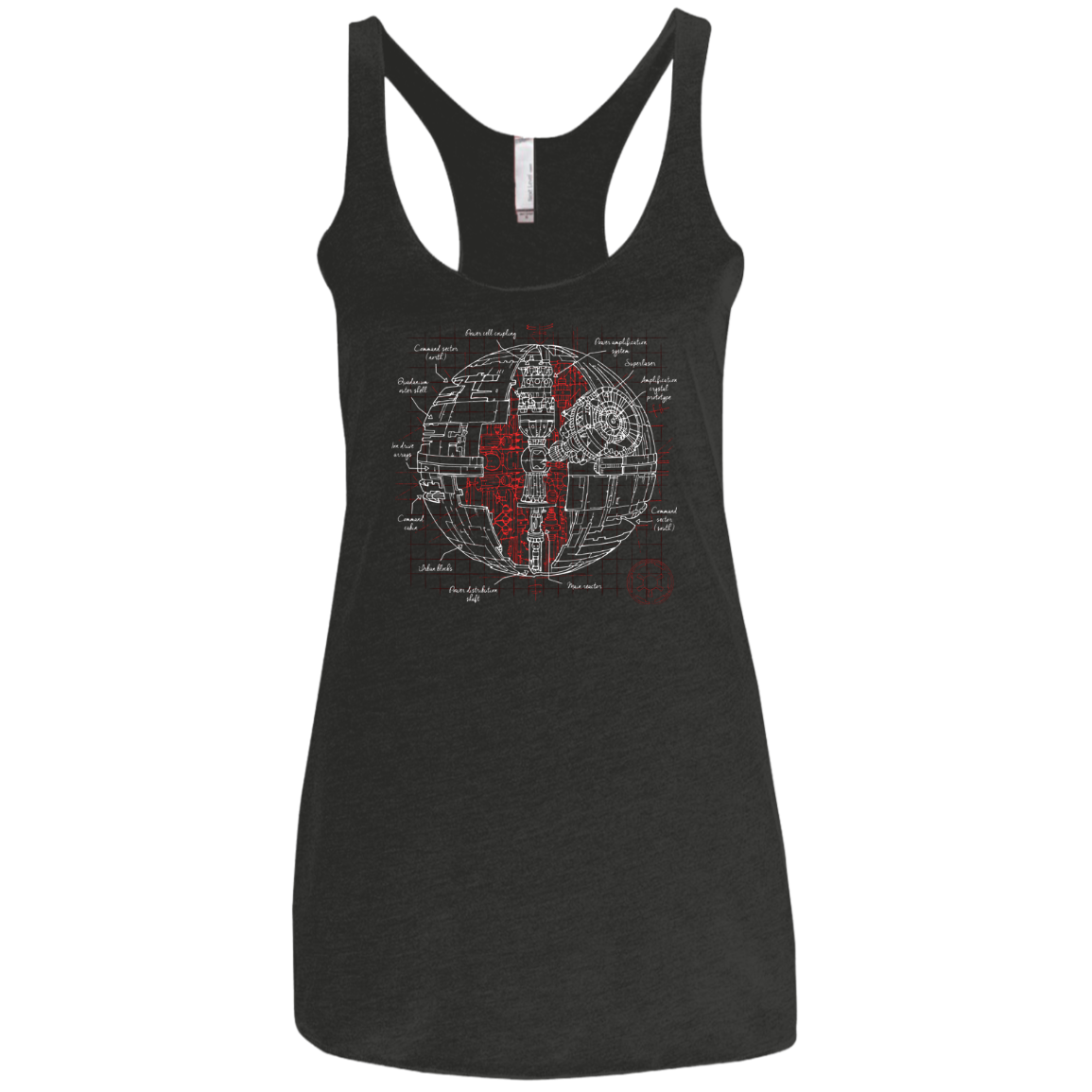 Death Star Plan Women's Triblend Racerback Tank