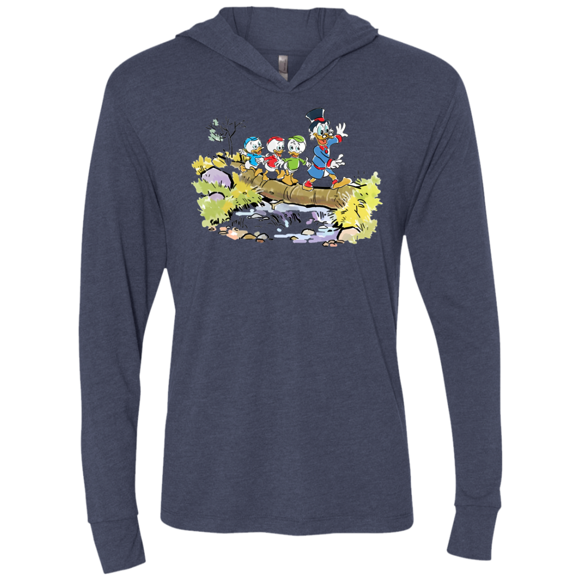 Duck Tails Triblend Long Sleeve Hoodie Tee
