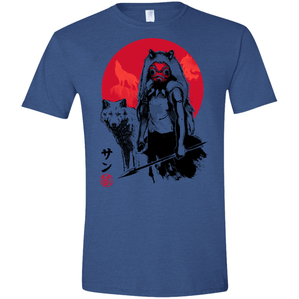 Wolf Girl sumi-e Men's Semi-Fitted Softstyle