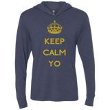 Keep Calm Yo Triblend Long Sleeve Hoodie Tee