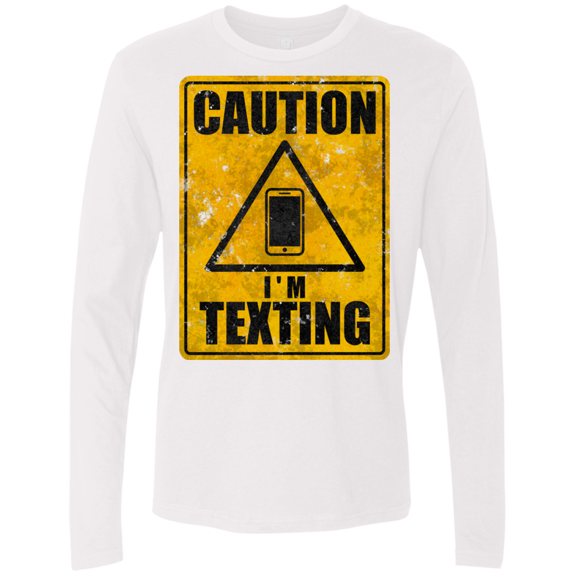 Caution I'm Texting Men's Premium Long Sleeve