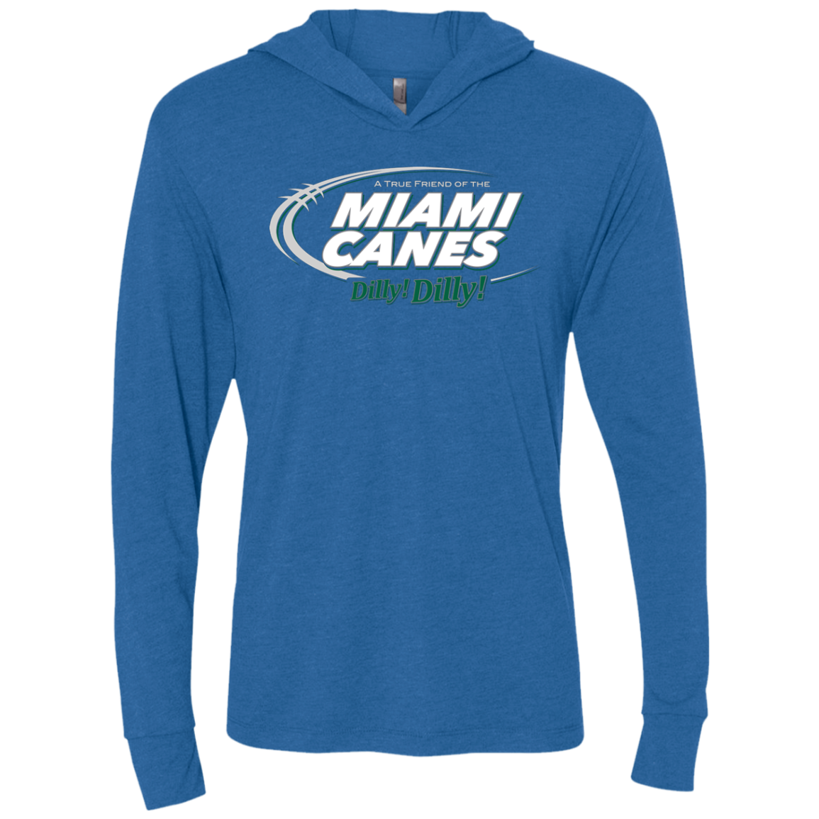 Miami Dilly Dilly Triblend Long Sleeve Hoodie Tee