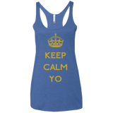 Keep Calm Yo Women's Triblend Racerback Tank