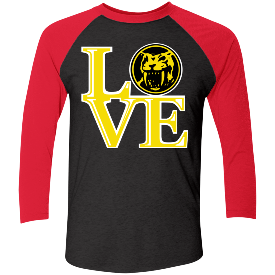 Yellow Ranger LOVE Men's Triblend 3/4 Sleeve