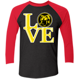 Yellow Ranger LOVE Men's Triblend 3/4 Sleeve