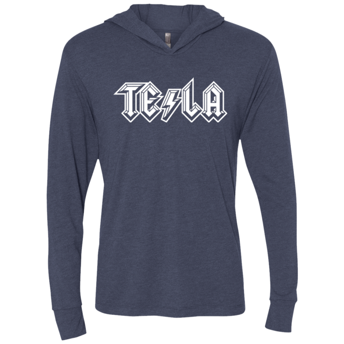 TESLA Triblend Long Sleeve Hoodie Tee
