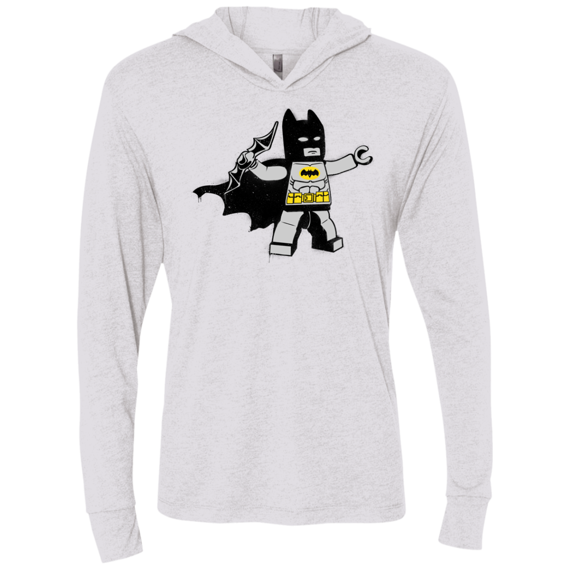 Batsy Lego Triblend Long Sleeve Hoodie Tee