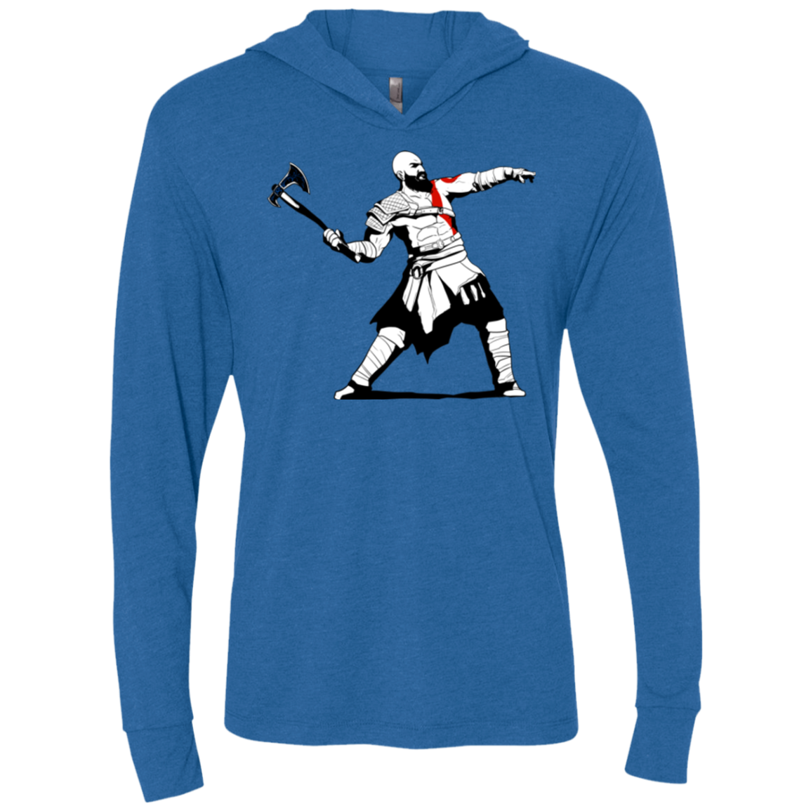 Kratos Banksy Triblend Long Sleeve Hoodie Tee