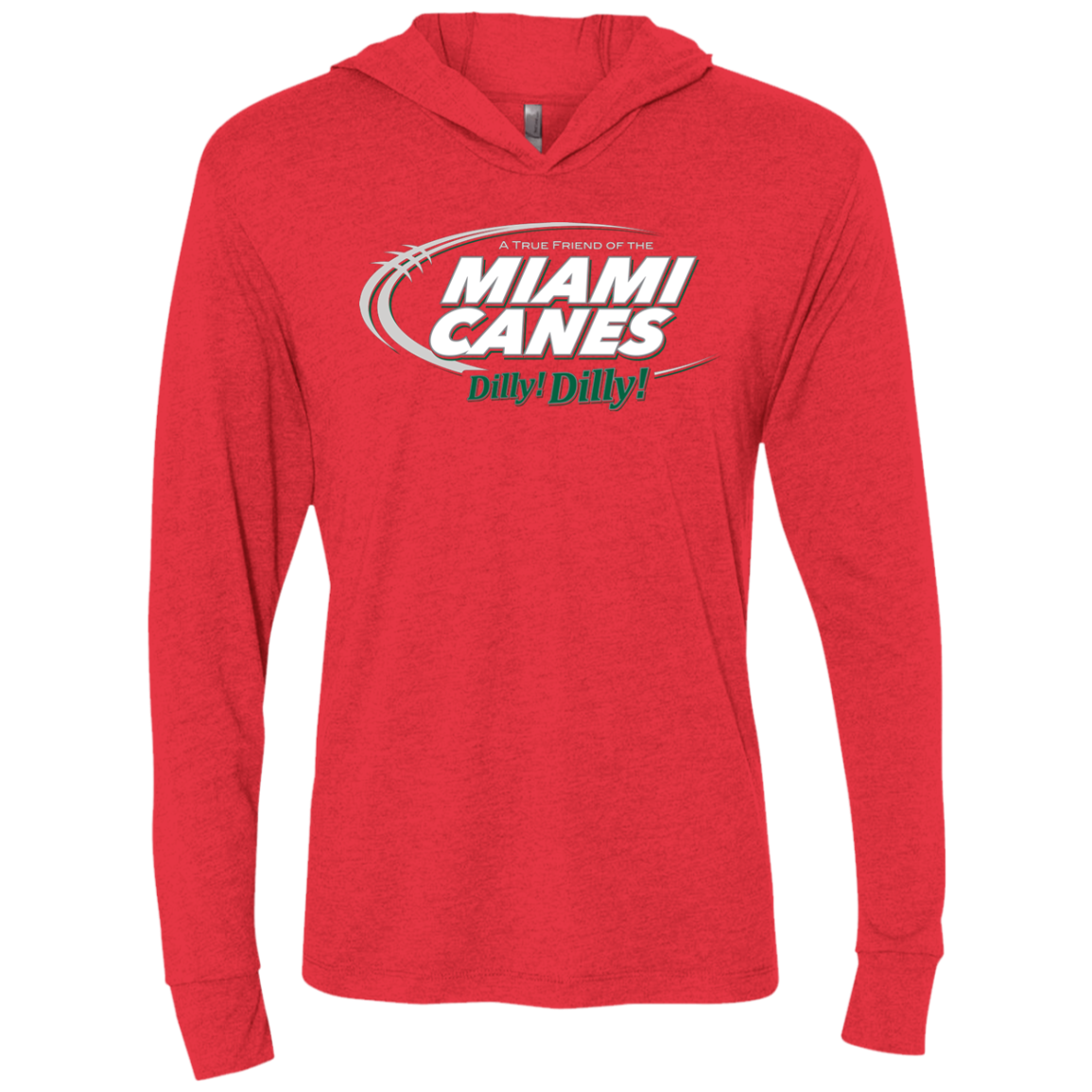 Miami Dilly Dilly Triblend Long Sleeve Hoodie Tee