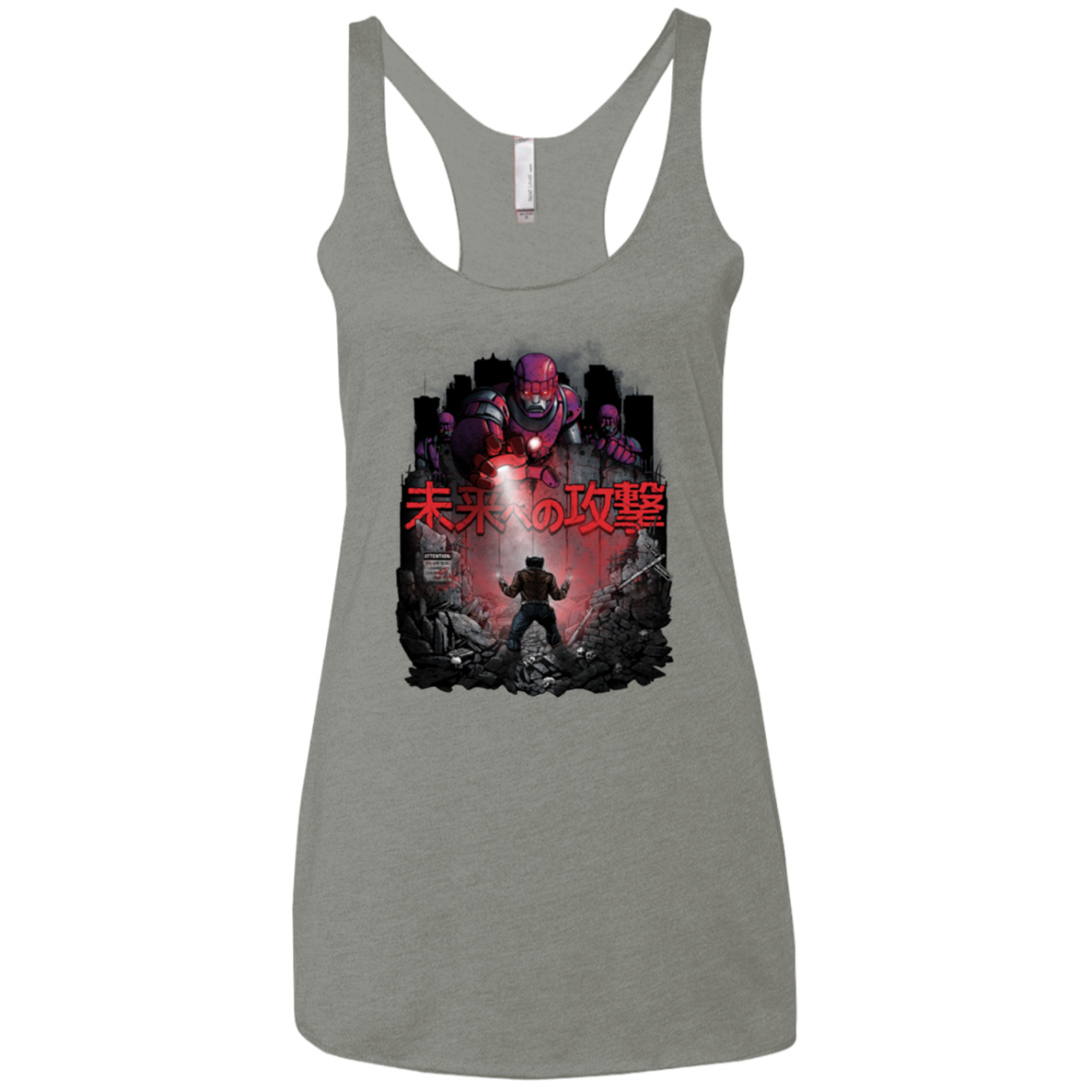 Attack On The Future Women's Triblend Racerback Tank