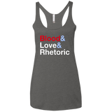 Blood Love Rhetoric Women's Triblend Racerback Tank