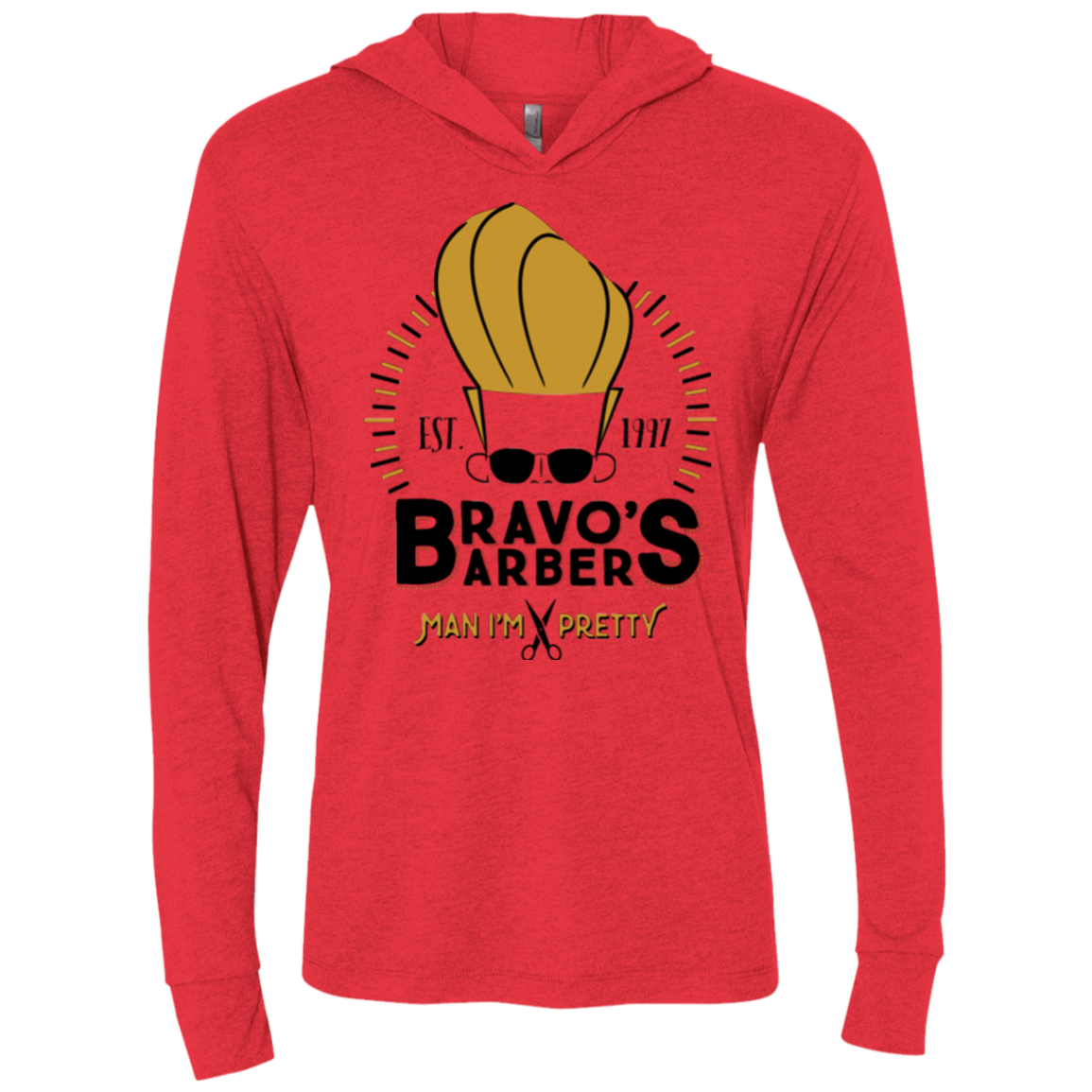 Bravos Barbers Triblend Long Sleeve Hoodie Tee
