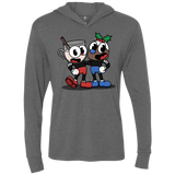 Eggnoghead and Puddingman Triblend Long Sleeve Hoodie Tee