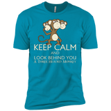 Keep Calm & Look Behind You A Three Headed Monkey Men's Premium T-Shirt