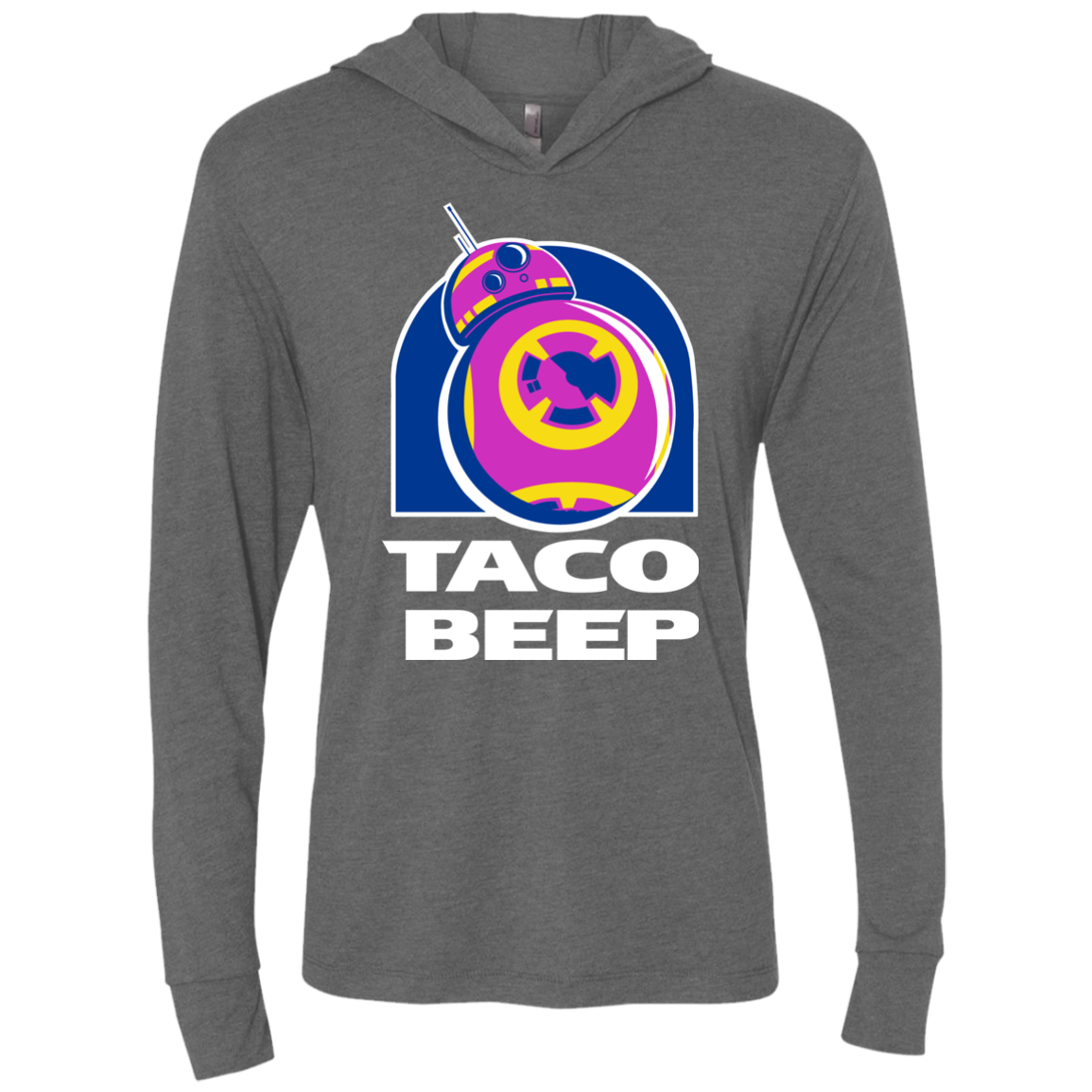 Taco Beep Triblend Long Sleeve Hoodie Tee