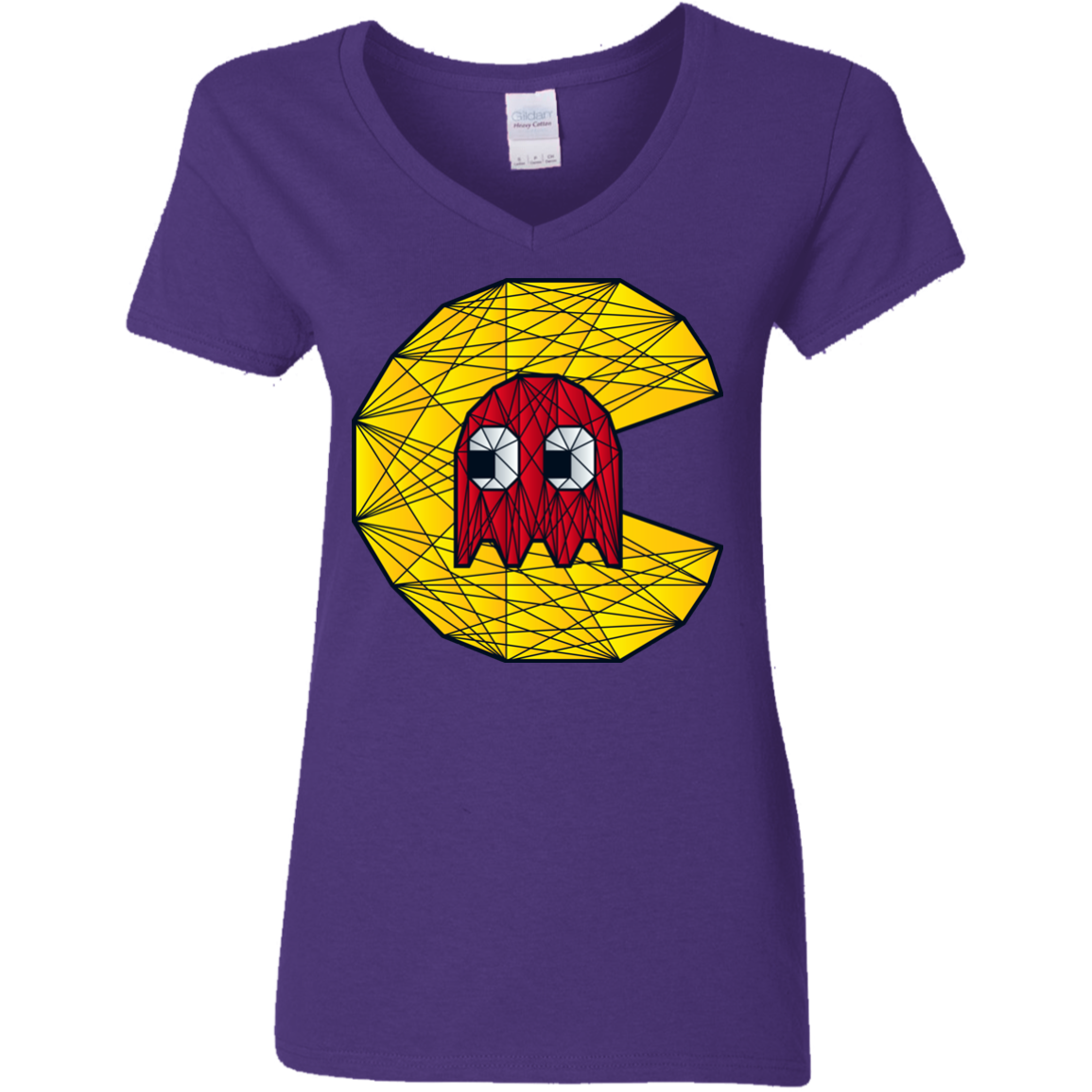 Poly Pac Man Women's V-Neck T-Shirt