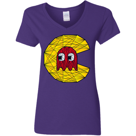 Poly Pac Man Women's V-Neck T-Shirt