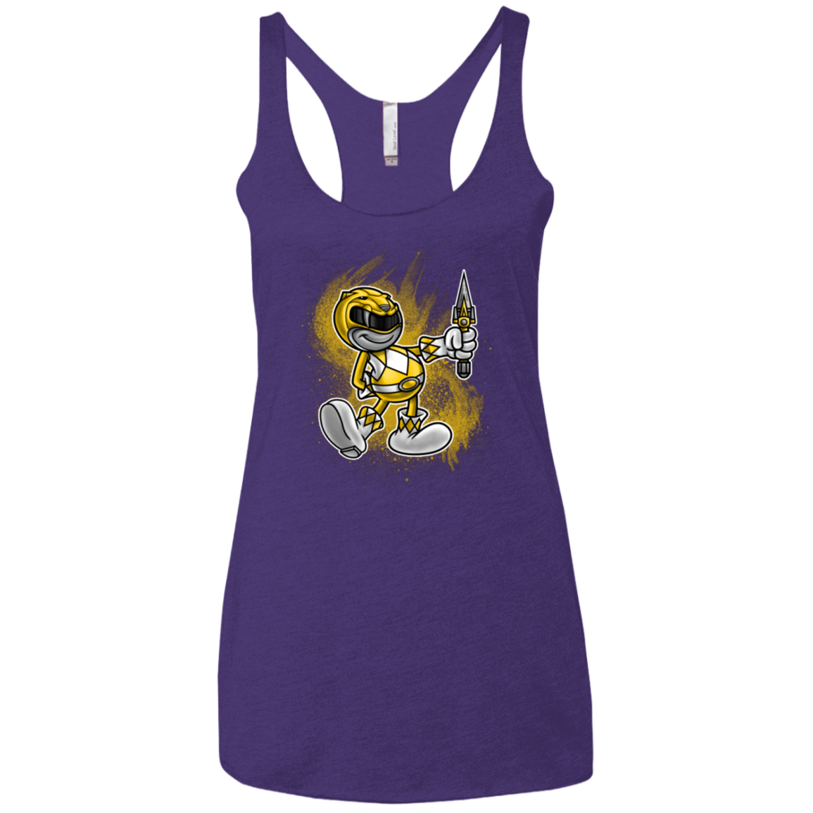 Yellow Ranger Artwork Women's Triblend Racerback Tank