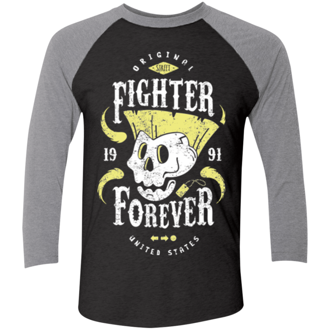 Fighter Forever Guile Men's Triblend 3/4 Sleeve