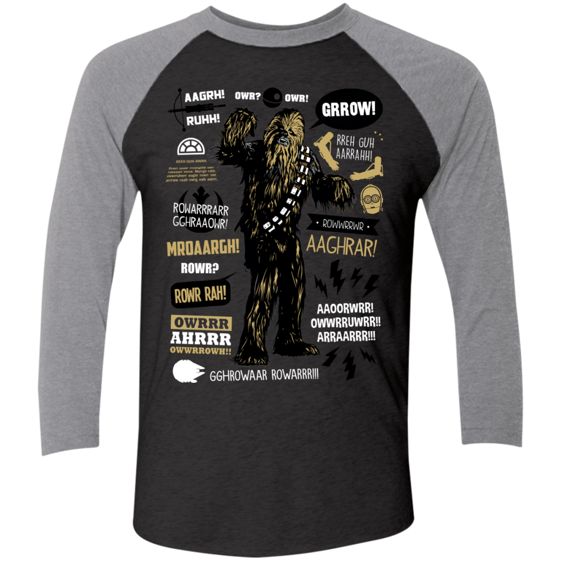 Wookie Famous Quotes Men's Triblend 3/4 Sleeve